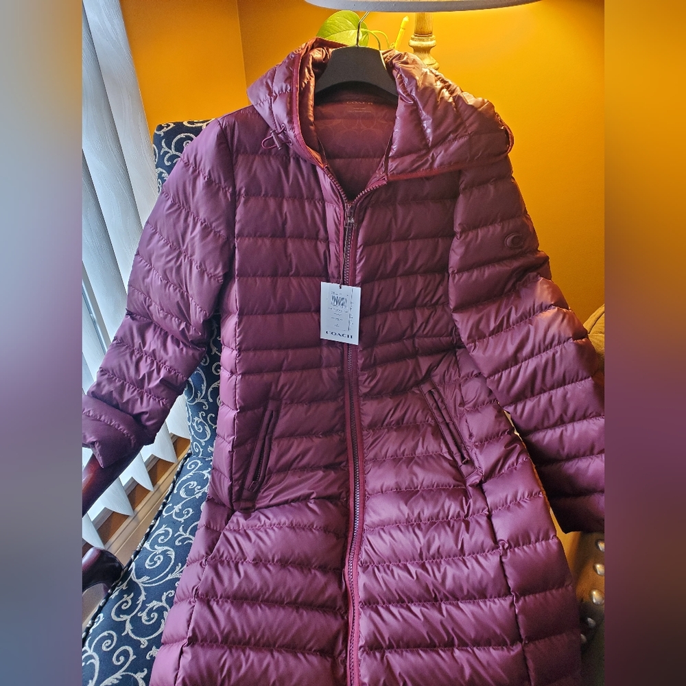 Coach Long Down Coat With Hood